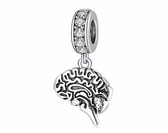 Wow Schmuck  | Charms Anhänger 925 Sterling Silber | Charm Intelligentes Gehirn kompatibel Pandora Geschenke für Freundin Frauen Mädchen.