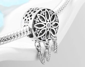 Wow Schmuck  | Charms Anhänger 925 Sterling Silber | Charm Traumfänger kompatibel Pandora Geburtstag Geschenk für Frauen Freundin Damen.