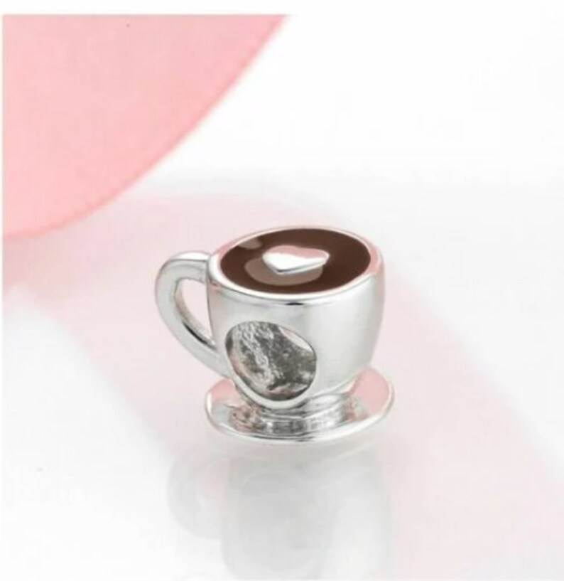 Wow Schmuck Charms Anhänger 925 Sterling Silber Charm Kaffee Tasse Charms Geschenkidee für Freundin Frauen. Bild 9