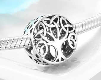 Wow Schmuck | Charms Anhänger 925 Sterling Silber Zirkon Stein | Charms Armband Charm Baum des Lebens kompatibel Pandora Geschenk für Frauen