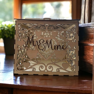 urne en bois personnalisée pour mariage, baptême, naissance … boîte à cartes
