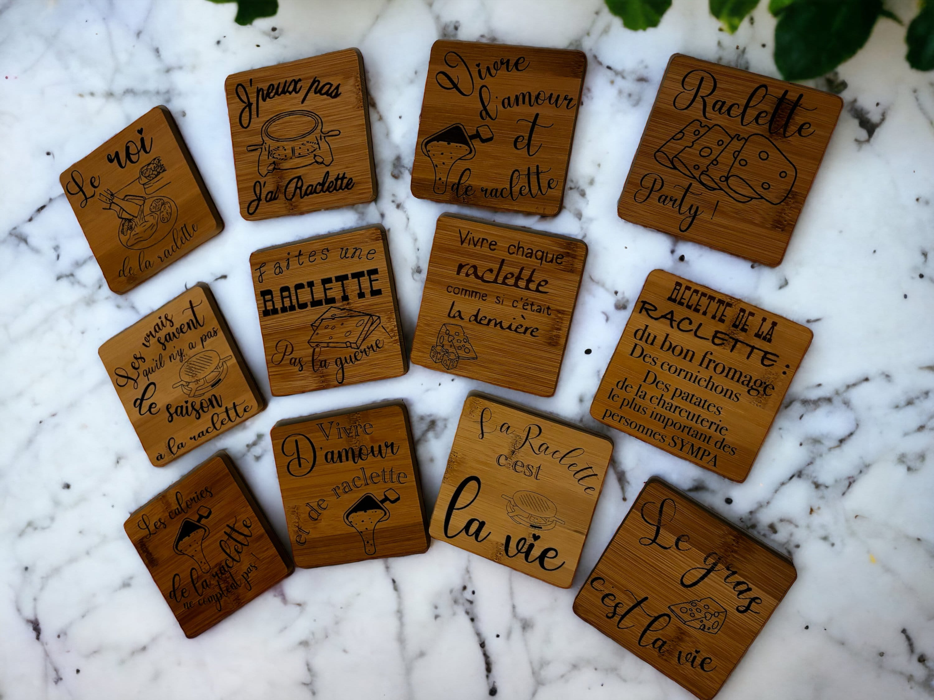 Repose-poêlon raclette personnalisé - Gravure humour - Livraison colissimo