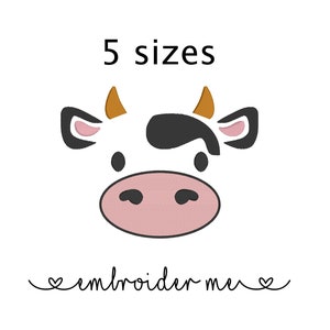 Desenho de bordado de vaca, padrão de bordado de menino, desenho de bordado de vaca bebê fofa, bordado à máquina digital, download instantâneo, 5 tamanhos.