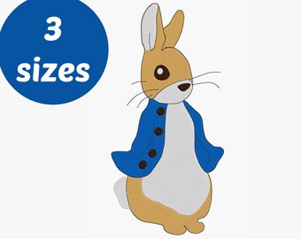 Pierre de lapin 4 pouces 5 pouces 6 pouces motif de broderie Machine en téléchargement numérique Le conte de Pierre de lapin broderie Machine fichier motif de Pâques