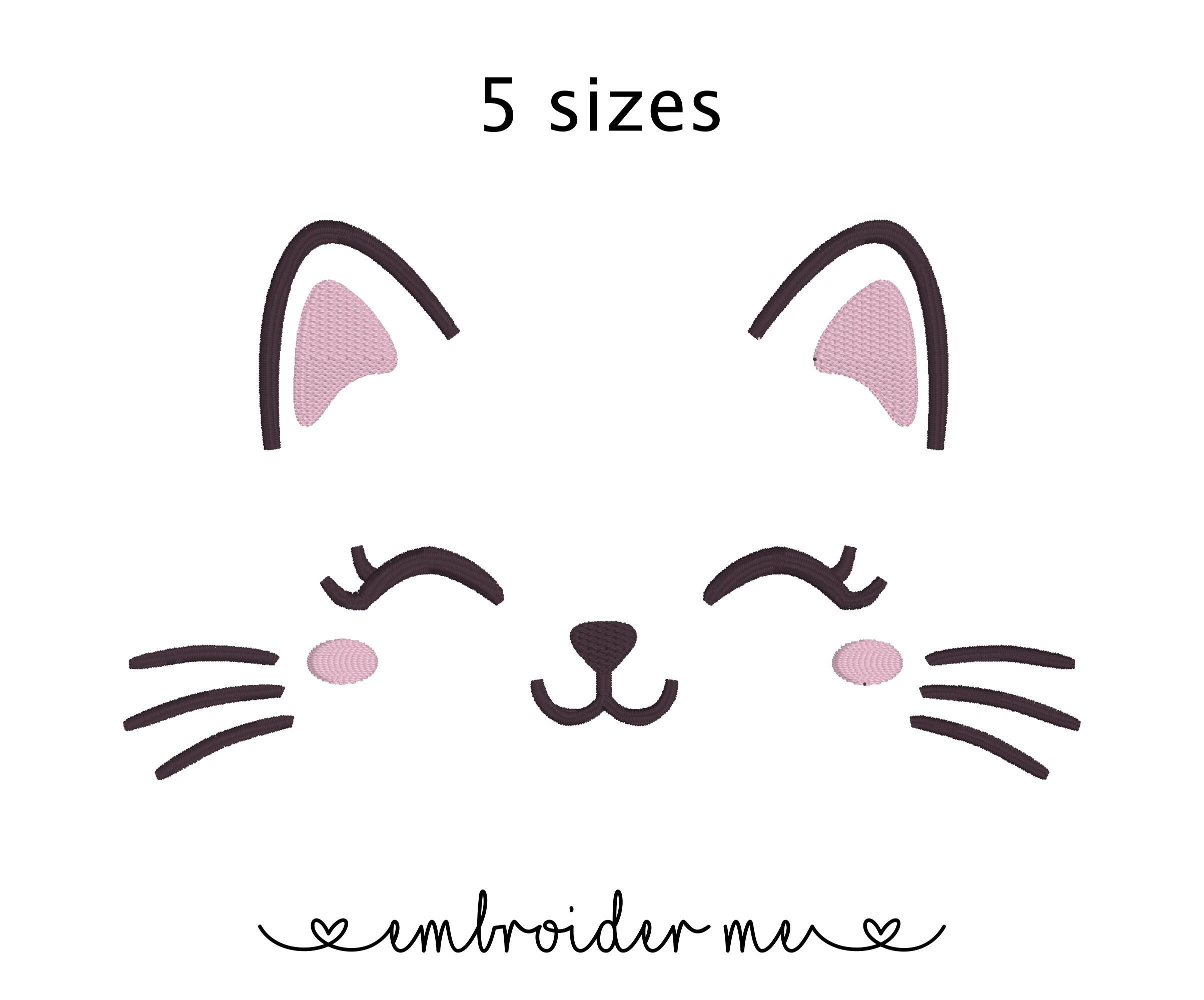 Cat Face Embroidery Design Cat Embroidery Pattern Animal Embroidery