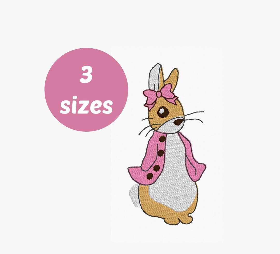 Peter Rabbit Machine Embroidery File, Flopsy Rabbit, Cottontail Rabbit ...