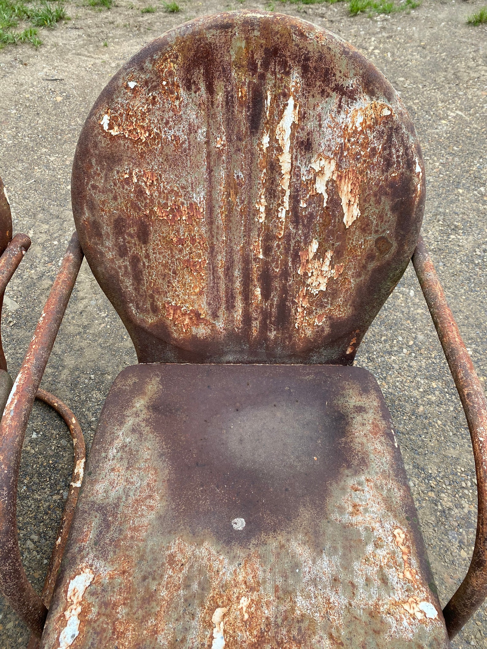 Par de mid century vintage metal sillas de césped rústico | Etsy