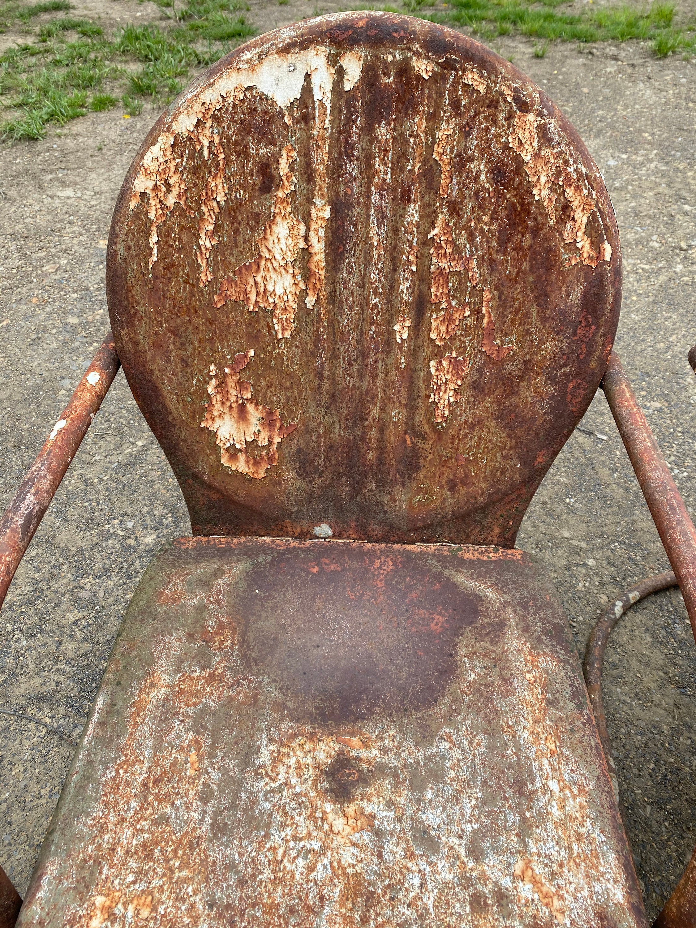 Par de mid century vintage metal sillas de césped rústico | Etsy