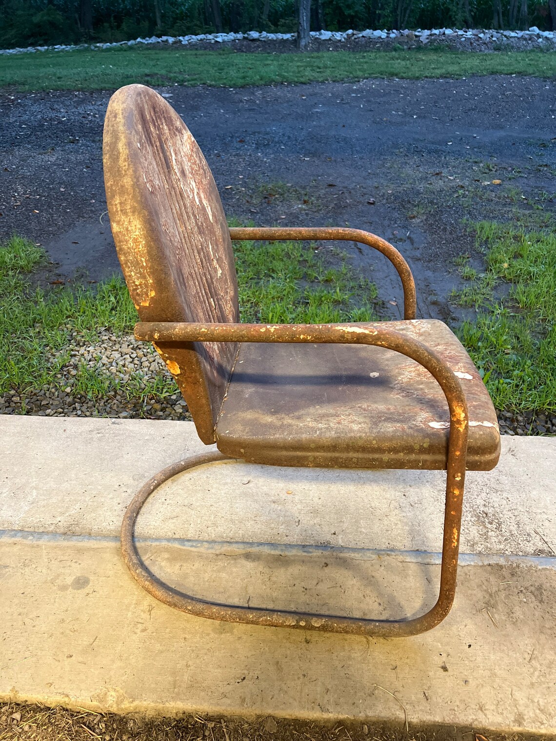 Mid Century Vintage Metal Lawn Chair Rustic Outdoor Patio Etsy
