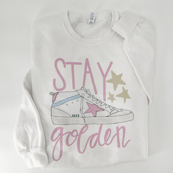 Stay Golden | Women | Graphic Sweatshirt | Golden Goose | Sneakers | Shoes | Trendy Shoes | Super-star |