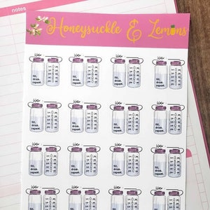 Water Intake Calendar or Planner Stickers, hydrate, planner stickers, calendar stickers, workout stickers, planning your water intake