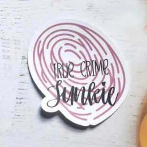 True Crime Junkie Sticker, true crime podcast, tablet sticker, laptop sticker, calendar sticker, planner sticker, glossy sticker,