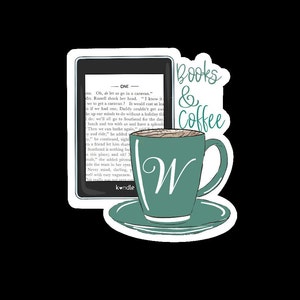 Reading Sticker, laptop sticker, tablet sticker, book nerd, book lover, coffee sticker,  love to read, book signings, customizable sticker
