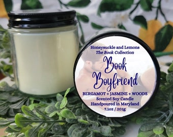 Book Boyfriend Scented Soy Candle, Book Wax Melts, scented melts, book lovers gift, book themed candle, book lover, romance book gift