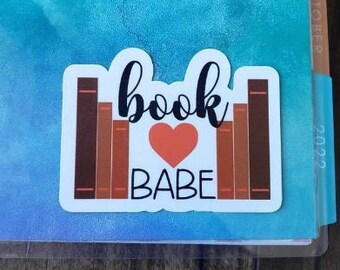 Book Babe Sticker, laptop sticker, book nerd, tablet sticker, glossy sticker, book lover, book sticker, cell phone sticker, fun sticker