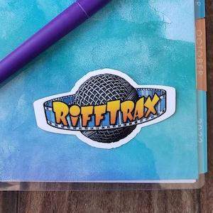 Rifftrax Logo Glossy Sticker, Mystery Science Theater 3000, Mike, Kevin, Bill, Rifftrax, Planer Sticker, Kult TV Show