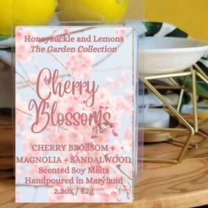 Cherry Blossoms Scented Soy Wax Melts, phthalate free, 100% soy wax, dye free, scented melts, wax warmer, the garden collection