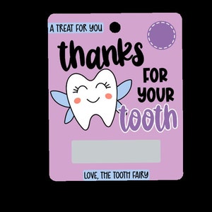 Carte cadeau fée des dents, cadeau fée des dents, argent fée des dents, carte-cadeau avec support en plastique pour argent comptant, argent fée des dents pour cadeau