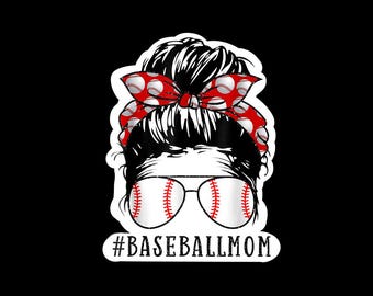 Baseball Mom Stickers, Mom Life baseball sticker, sports mom sticker, laptop sticker, team sticker, kids baseball team, glossy sticker