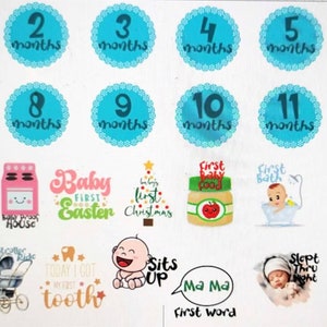 Baby's First Year Planner Stickers, planner stickers, kalender stickers, newborn stickers, bullet journal stickers, verwacht baby stickers