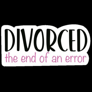 離婚、間違いの終わり ステッカー、ノートパソコン、面白いステッカー、離婚ステッカー、離婚後の生活、もう結婚していない