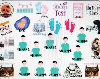 60 Cute Baby Nappy/diaper Planner Stickers - Etsy Canada