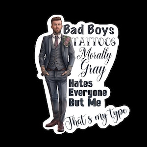 Bad Boy Romance Sticker, pegatina para computadora portátil, amante de los libros, me encanta leer, pegatina kindle, libros de romance oscuro, pegatina para tableta, mc moralmente gris