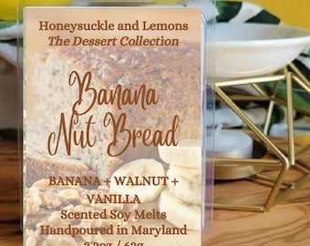 Banana Nut Bread Scented Soy Wax Melts, phthalate free, 100% soy wax, dye free, scented melts, wax warmer, the Dessert collection