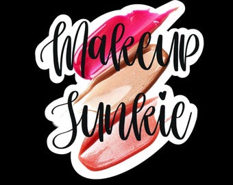 Makeup Sticker, Choice of 7 styles, laptop sticker, tablet sticker, calendar, small business, tattoos, makeup artist, makeup lover sticker