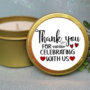 4oz Scented Soy Bulk Candles, wedding favors, personalized wedding favors, thank you candle favors, party favors, shower favors