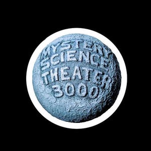 MST3K ロゴ光沢ステッカー、ミステリー サイエンス シアター 3000、ジョエル ホジソン、クロウ、トム サーボ、ザ マッド、リフトラックス、プランナー ステッカー、カルト TV 番組
