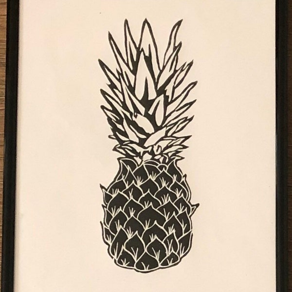 Pineapple - A4 Lino Print