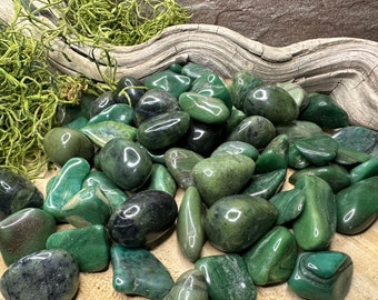 Green Jade Tumbled Stones, Success, Lucid Dreaming, Peace, Canadian Seller, Fast Shipping!