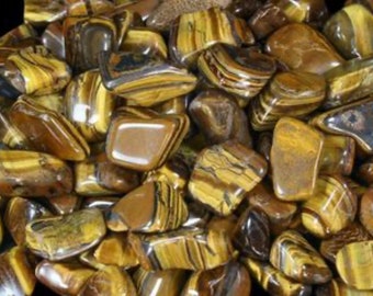 Tigers Eye Tumbled Stones, Confidence, Will power, Vitality, Canadian Seller, Fast Shipping!