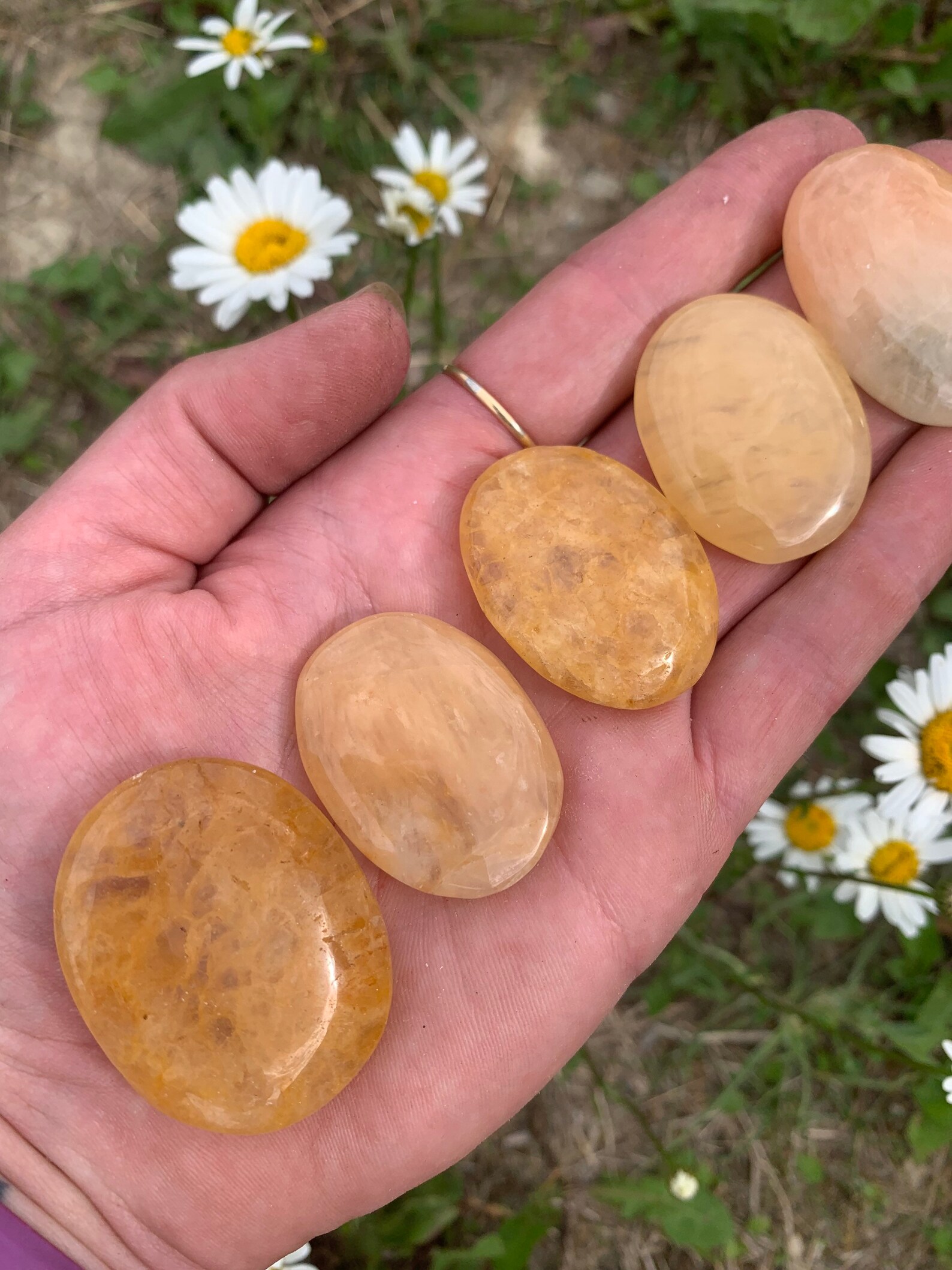 Citrine Palm Stones / Worry Stone Etsy