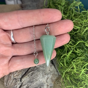 Green Aventurine Pendulum, Prosperity, Courage, Leadership, Canadian Seller, Fast Shipping!