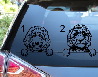 Labradoodle Goldendoodle Car Decal Sticker / Personalized Labradoodle Doodle Vinyl Dog Decal Sticker / Dog Laptop Cup Water Bottle Sticker