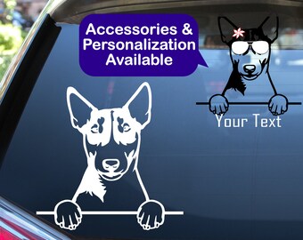 Miniature Bull Terrier Car Decal Sticker / Personalized Miniature Bull Terrier Vinyl Dog Decal Sticker / Dog Laptop Cup Water Bottle Sticker