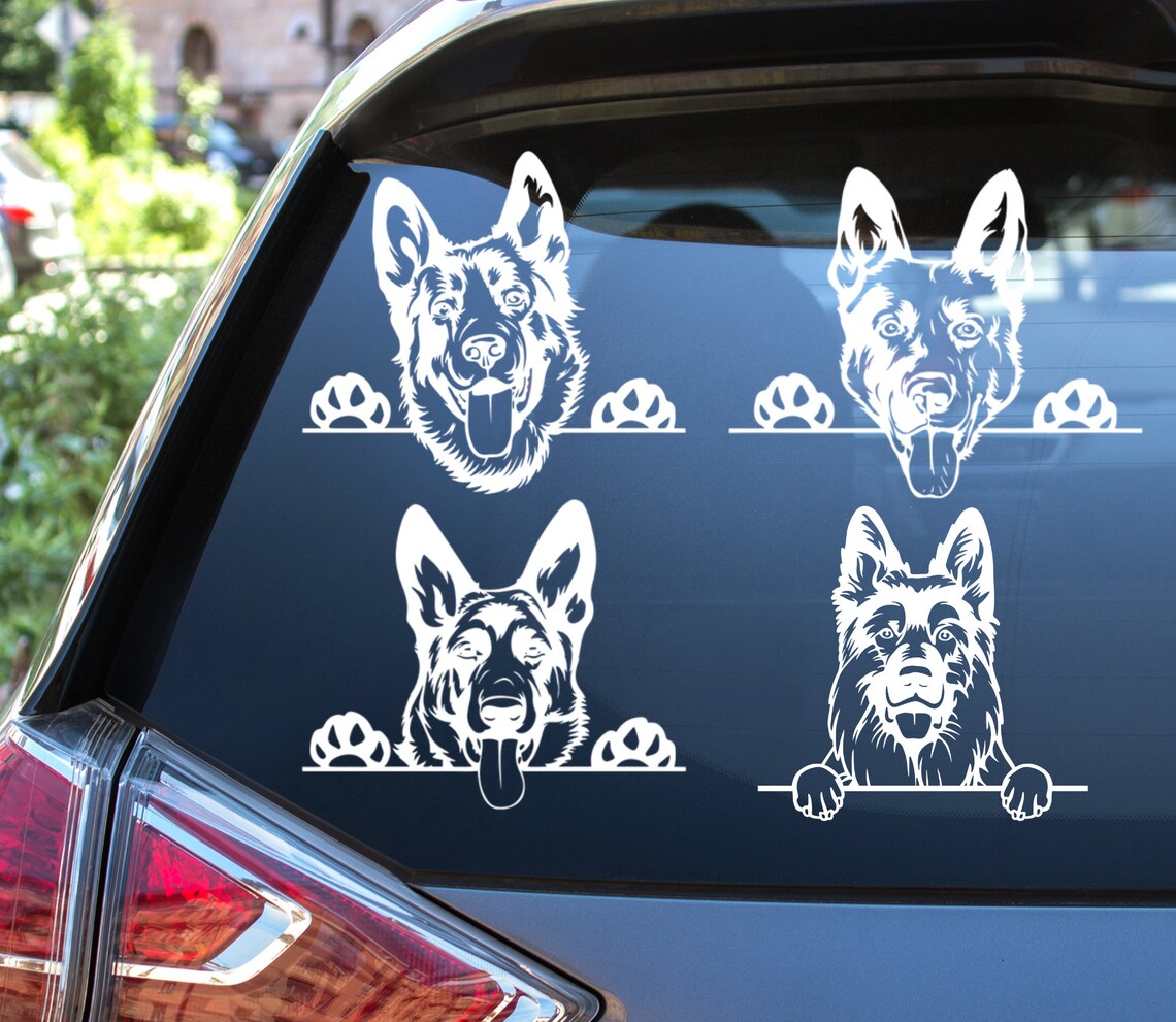 German Shepherd Car Decal / Peek German Shepherd Car Sticker / Etsy