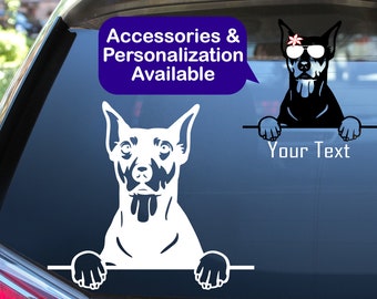 German Pinscher Car Decal Sticker / Personalized German Pinscher Vinyl Dog Decal Sticker / Dog Laptop Cup Water Bottle Sticker