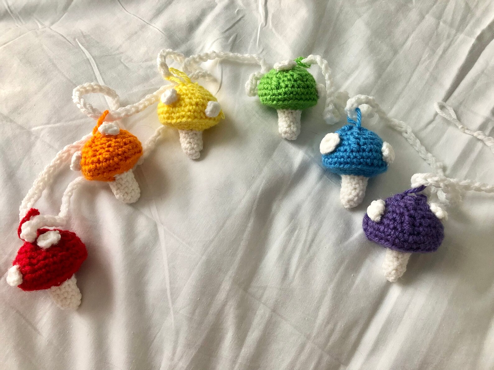 Rainbow Mushroom Garland Crochet Pattern Etsy