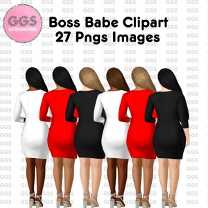 Boss Babe Clipart Bundle, Girl Boss clipart, Curvy girl clipart, Fashion clipart, Hair clipart, Fashion, Glam Planner Cover