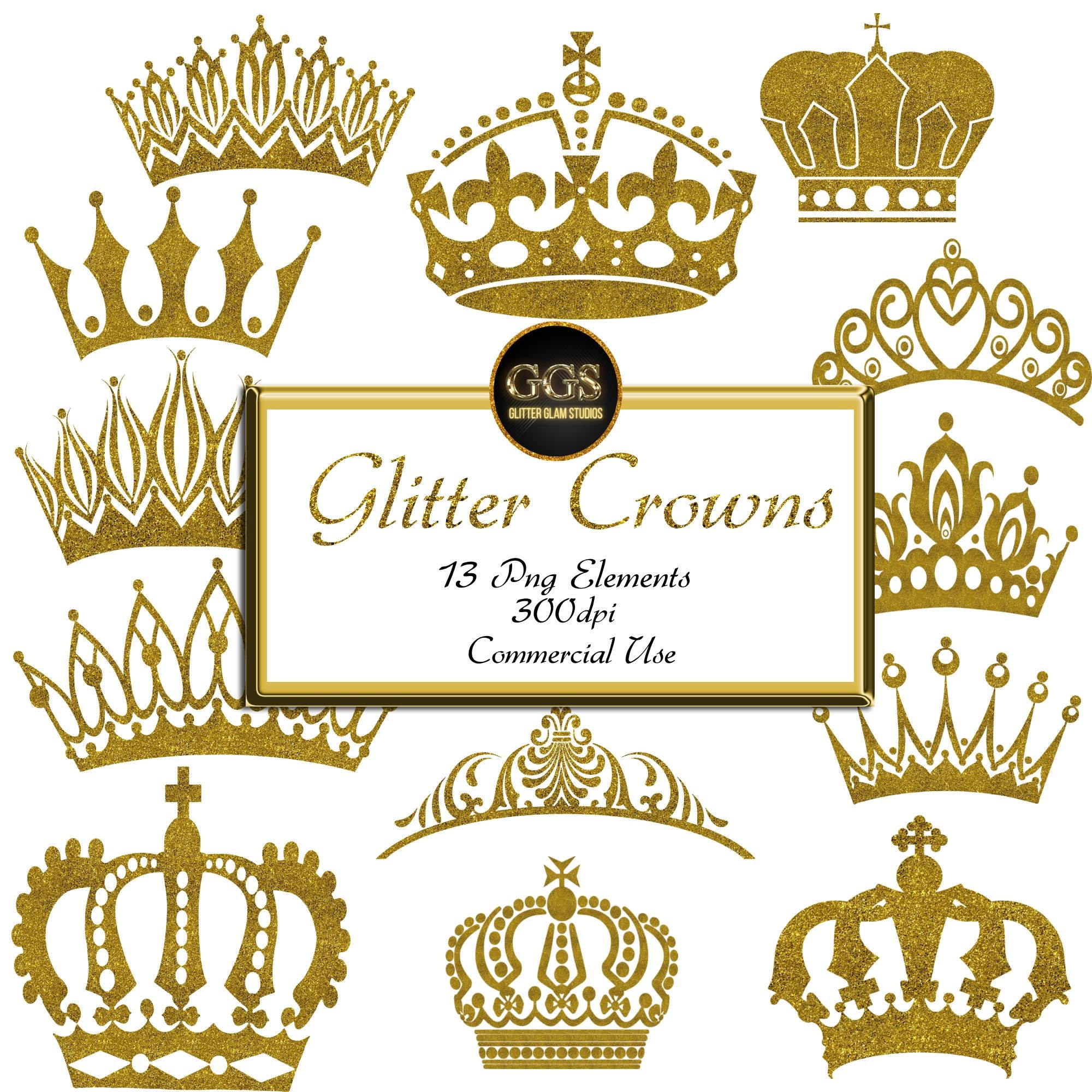 Gold Glitter Crown Clipart,glitter Clipart,commercial Use Clip Art