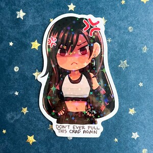 FF7 Remake Rebirth Angry Tifa Lockhart Holo Vinyl Sticker - Etsy