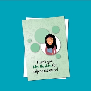 Carte d'appréciation personnalisée des enseignants | Cadeaux enseignants | Carte de remerciement | Carte de fin d'année | Enseignants musulmans | Djazakallah | Carte unique