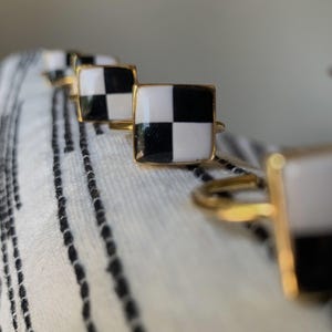 Checkered Adjustable Ring