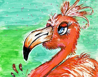 Flamingo Giclee Watercolor Print