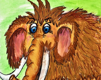 Woolly Mammoth Giclee Watercolor Print