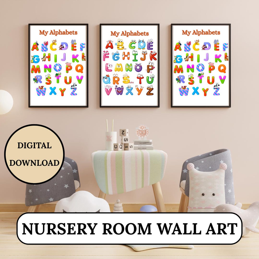 Alphabet Nursery Print: Educational Wall Art (digital Download) - Etsy
