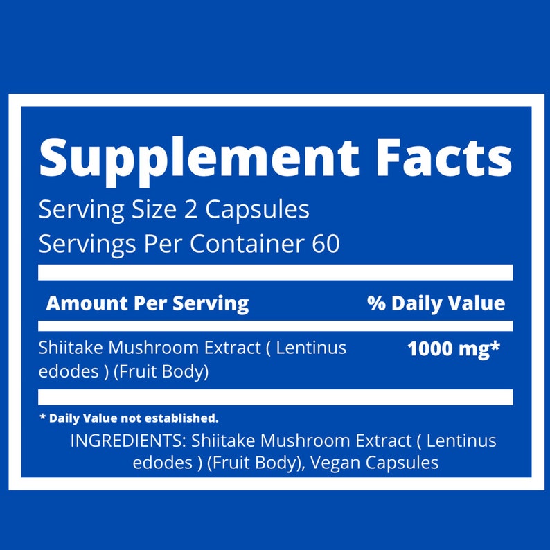 Shitake Label Shiitake Mushroom Capsules - Etsy
